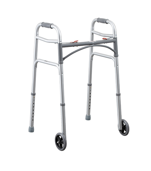 Junior 2 Button Folding Walker with 5″ Wheels – Medacure
